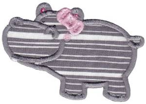 Picture of Girl Hippo Machine Embroidery Design