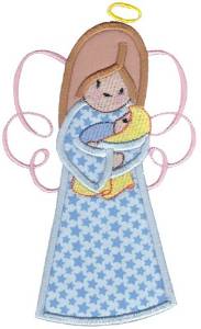 Picture of Angel & Baby Applque Machine Embroidery Design