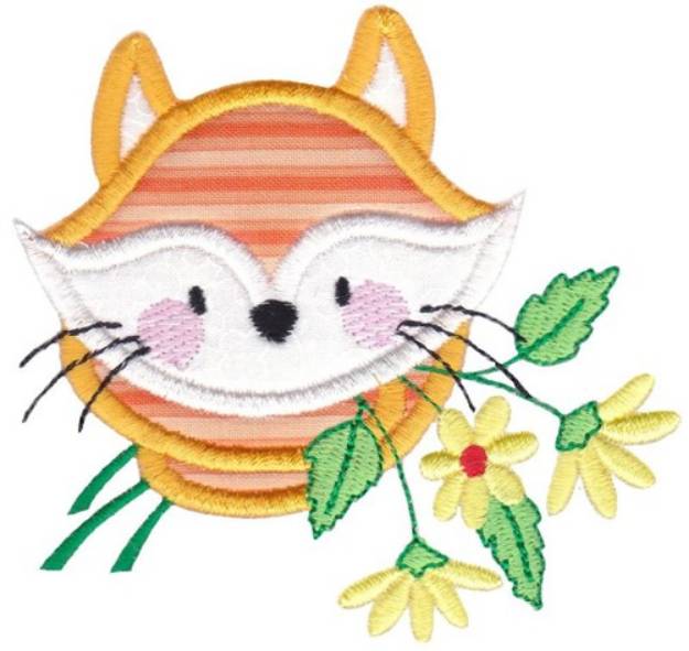 Picture of Fox & Daisies Machine Embroidery Design