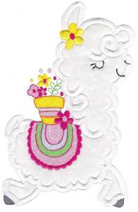 Picture of Llama & Flowers Machine Embroidery Design