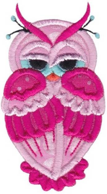 Picture of Pink Applique Owl Machine Embroidery Design