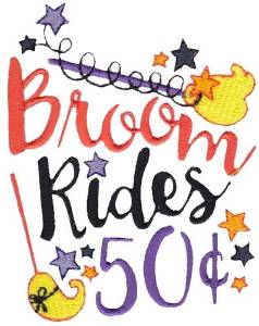 Picture of Broom Rides Machine Embroidery Design