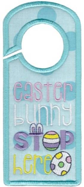 Picture of Bunny Stop Here Machine Embroidery Design