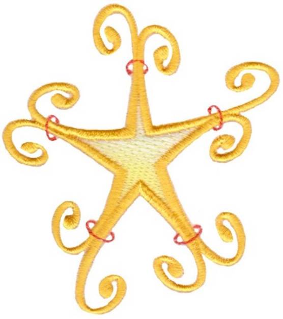 Picture of Swirly Star Machine Embroidery Design