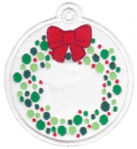 Picture of Wreath Tag Machine Embroidery Design