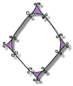 Picture of Curly Diamond Frame Machine Embroidery Design