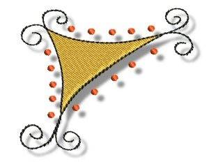 Picture of Curly Triangle Machine Embroidery Design