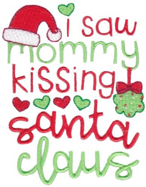 Picture of Kissing Santa Claus Machine Embroidery Design