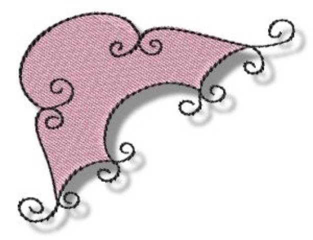 Picture of Corner Curls Machine Embroidery Design