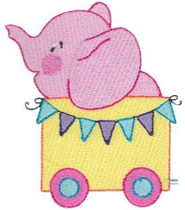 Picture of Cute Animal Train Elephant Machine Embroidery Design