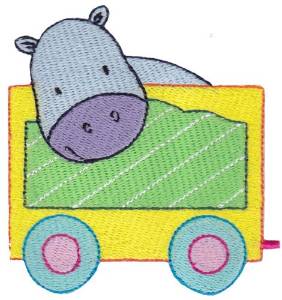 Picture of Cute Animal Train Hippo Machine Embroidery Design