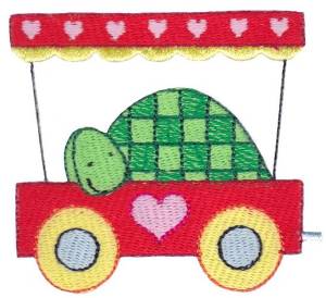 Picture of Cute Animal Train Turtle Machine Embroidery Design