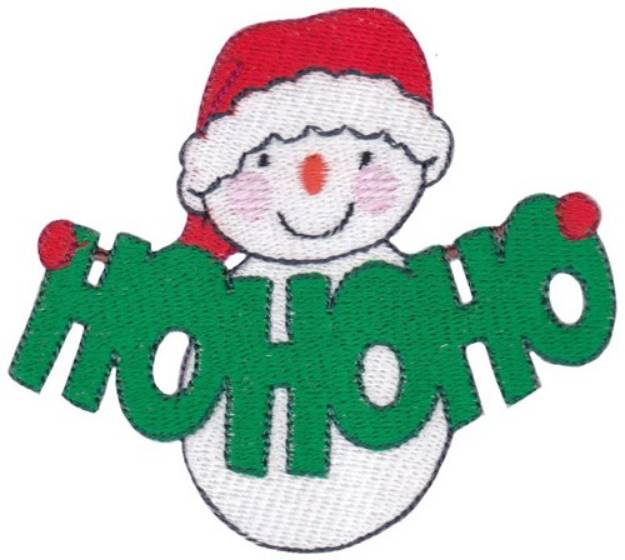 Picture of Christmas Snowman Hohoho Machine Embroidery Design