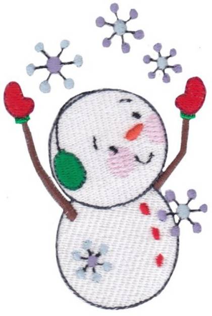 Picture of Christmas Snowman Snow Machine Embroidery Design