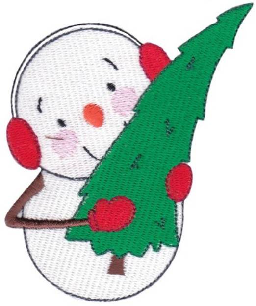 Picture of Christmas Snowman & Tree Machine Embroidery Design