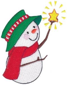 Picture of Christmas Snowman Star Machine Embroidery Design