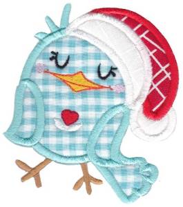 Picture of Kawaii Christmas Bird Applique Machine Embroidery Design