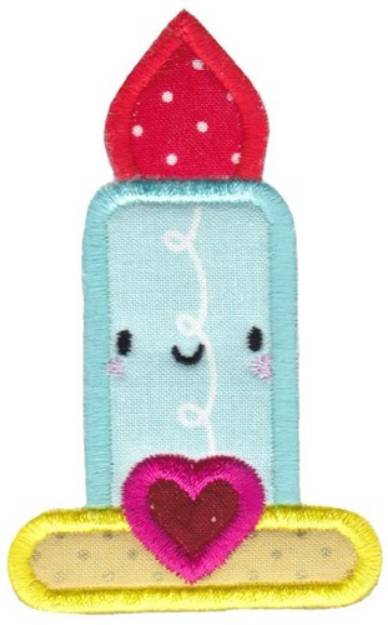 Picture of Kawaii Christmas Candle Applique Machine Embroidery Design