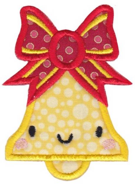 Picture of Kawaii Christmas Bell Applique Machine Embroidery Design