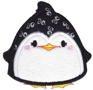 Picture of Kawaii Christmas Penguin Applique Machine Embroidery Design