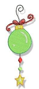 Picture of Swirly Christmas Ornament Machine Embroidery Design