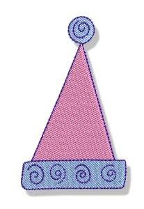 Picture of Swirly Christmas Hat Machine Embroidery Design