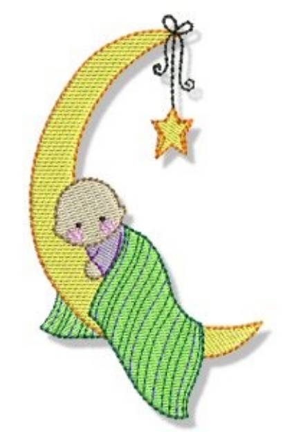 Picture of Bubbaboo Baby Moon Machine Embroidery Design