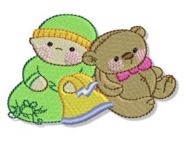 Picture of Bubbaboo Baby And Teddy Bear Machine Embroidery Design