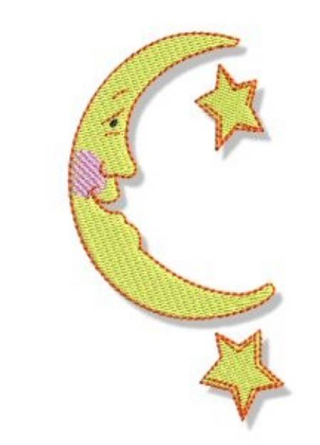 Picture of Bubbaboo Moon & Stars Machine Embroidery Design