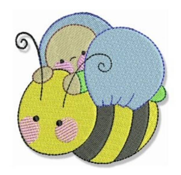 Picture of Bubbaboo In Spring & Bee Machine Embroidery Design