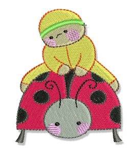 Picture of Bubbaboo In Spring & Ladybug Machine Embroidery Design