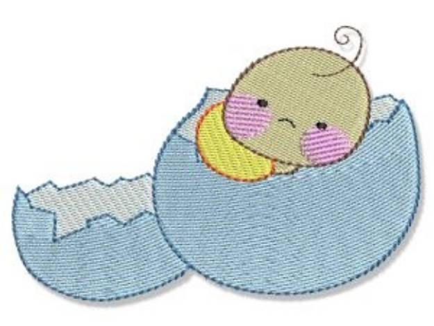 Picture of Spring Bubbaboo in Egg Machine Embroidery Design