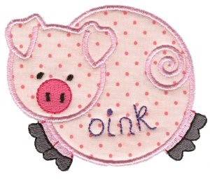 Picture of Sweet Inspirations Pig Applique Machine Embroidery Design