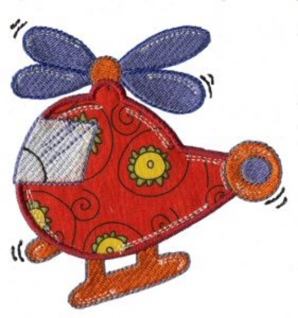 Picture of Applique Boys Toy Helicopter Machine Embroidery Design