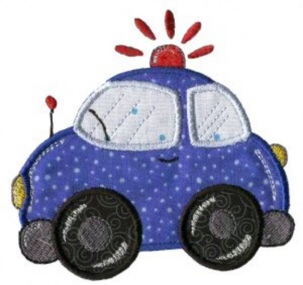 Picture of Applique Boys Toy Police Car Machine Embroidery Design