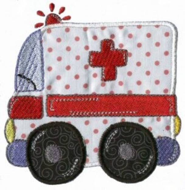 Picture of Applique Boys Toy Ambulance Machine Embroidery Design