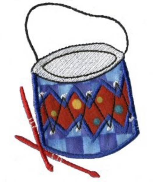 Picture of Applique Boys Toy Drum Machine Embroidery Design