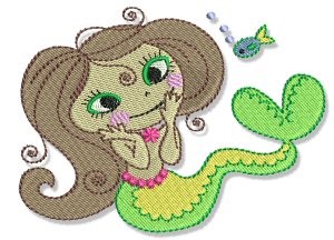 Mermaid Machine Embroidery Design