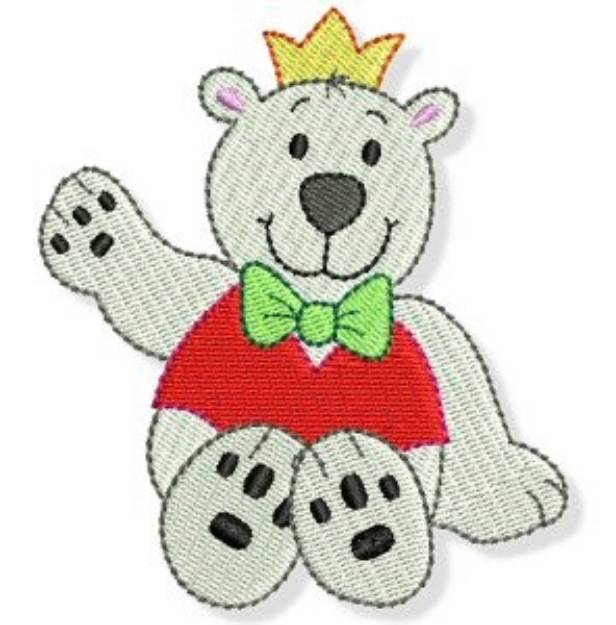 Picture of Cute Christmas Bear Machine Embroidery Design