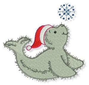 Picture of Christmas Seal Machine Embroidery Design