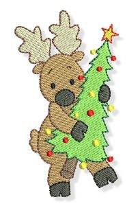 Picture of Reindeer & Tree Machine Embroidery Design