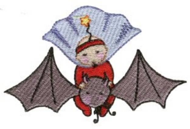 Picture of Kid On Bat Machine Embroidery Design
