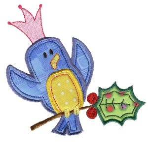 Picture of Christmas Blue Bird Machine Embroidery Design