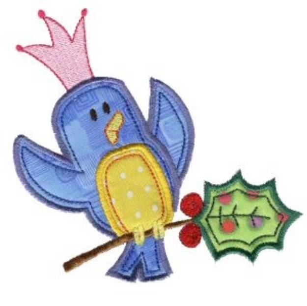 Picture of Christmas Blue Bird Machine Embroidery Design