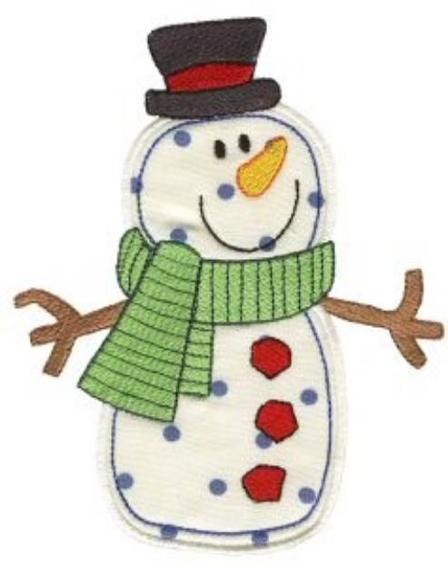 Picture of Christmas Snowman Machine Embroidery Design