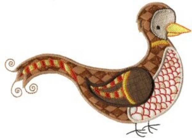 Picture of Applique Pheasant Machine Embroidery Design