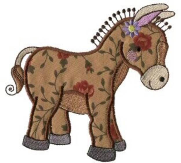 Picture of Applique Donkey Machine Embroidery Design