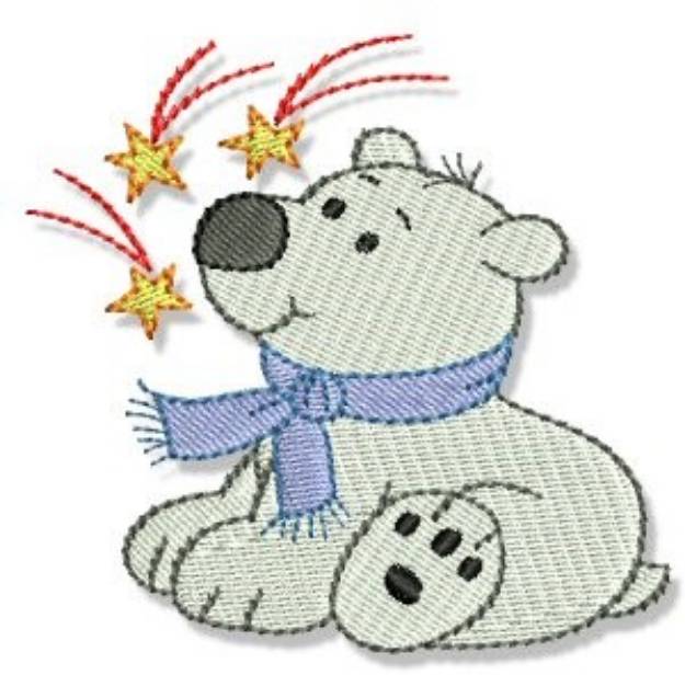Picture of Christmas Polar Bear Machine Embroidery Design