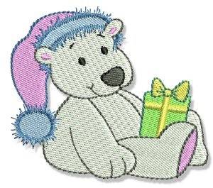 Picture of Holiday Polar Bear Machine Embroidery Design