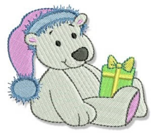 Picture of Holiday Polar Bear Machine Embroidery Design
